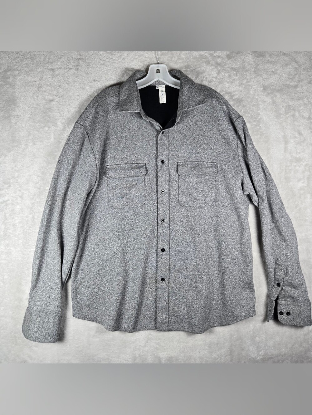 State & Liberty Patch Pocket Button Down Men Size  3XL Athletic Fit Heather Gray